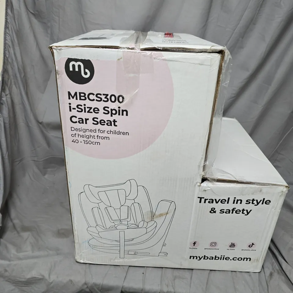 BOXED MY BABIIE MBCS300 EASY SPIN R129 CAR SEAT WITH TOP TETHER - BLACK 