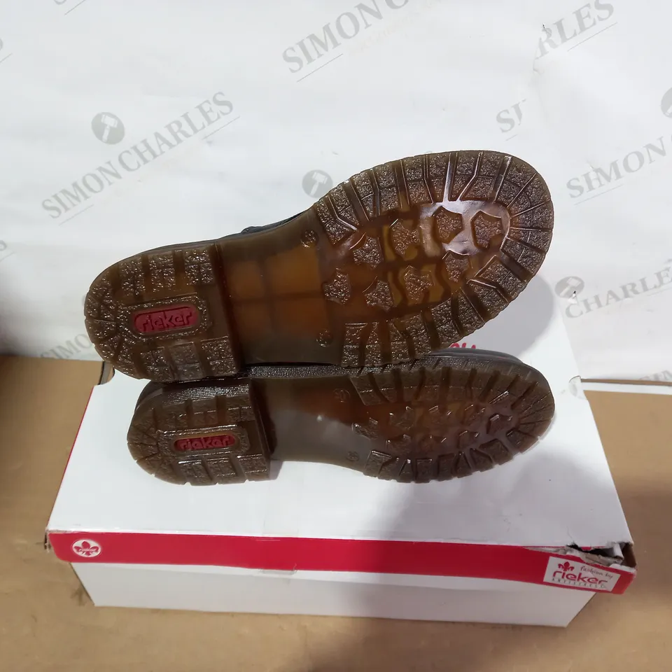 BOXED PAIR OF RIEKER BOOTS- SIZE 38