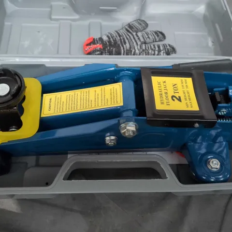 Blue 2-Ton Hydraulic Floor Jack with Carry Case