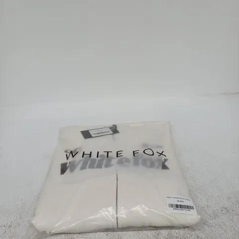 WHITE FOX RELEASE 15 JANIE BOXY ZIP FRONT HOODIE LARGE/EXTRAL LARGE OFF WHITE 