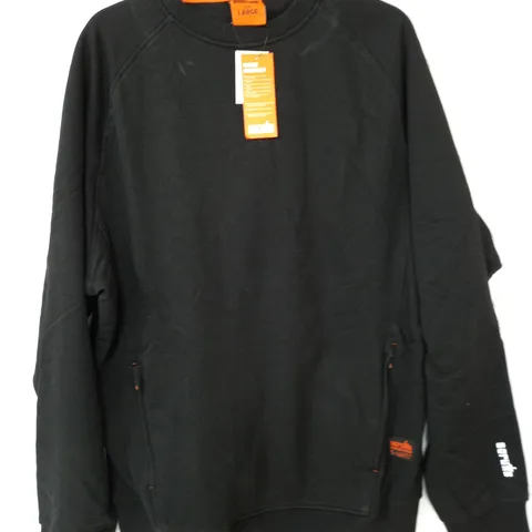SCRUFFS WORKER SWEATSHIRT IN BLACK - LARGE