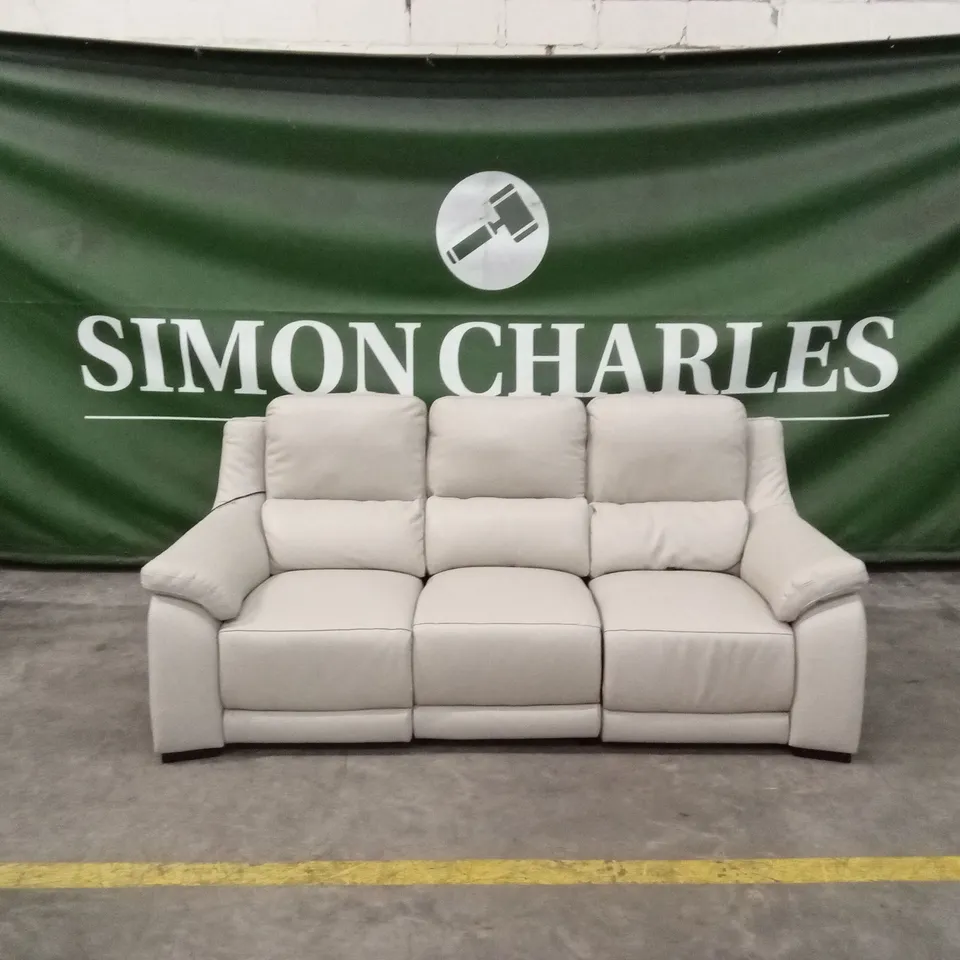 QUALITY DESIGNER ITALIAN MADE DEGANO SMALL 3 SEATER LEATHER ELECTRIC RECLINER SOFA