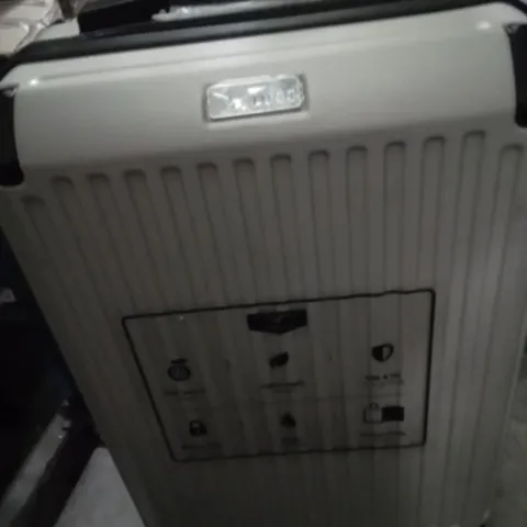 UNBOXED KEPLIN LUGG SMALL SIZE TRAVEL SUITCASE WITH WHEELS SECURE LOCK SYSTEM CREAM AND BROWN COLOUR 