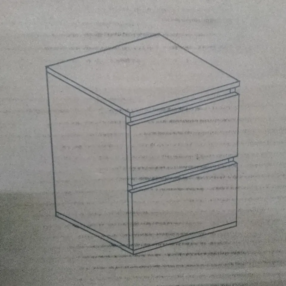 BOXED BAPTISTINE MANUFACTURED WOOD BEDSIDE UNIT 36×29×49CM - WHITE