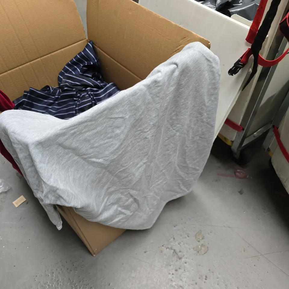 BOX OF APPROXIMATELY 25 ASSORTED CLOTHING ITEMS 