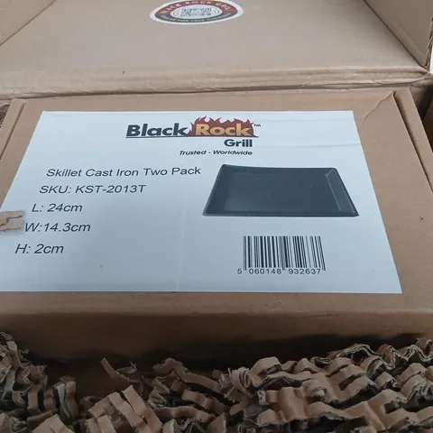 BLACK ROCK GRILL SKILLET CAST IRON TWO PACK – 24 CM X 14.3 CM X 2 CM (BOXED)