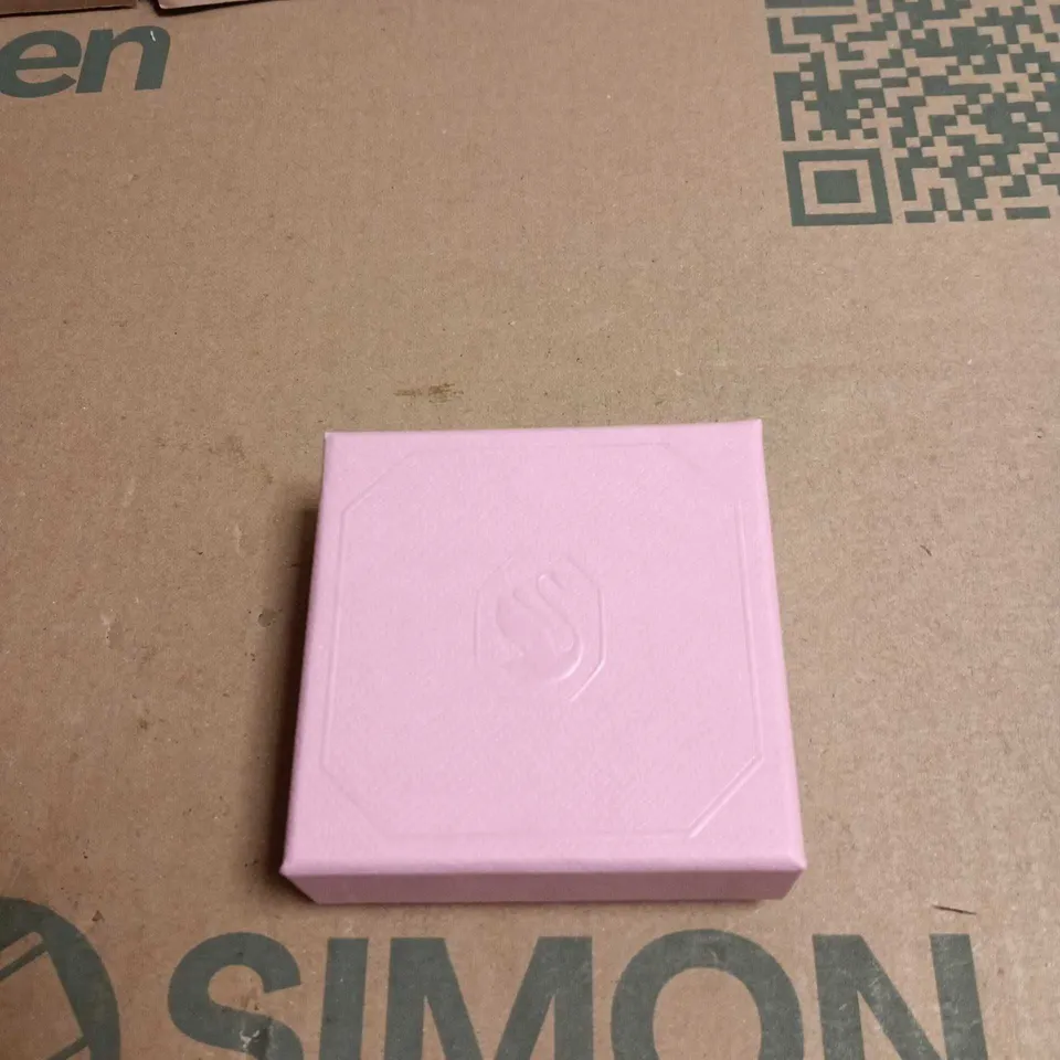 SWAROVSKI JEWELLERY: CLEAR STONE HALO STUD EARRINGS IN PINK PRESENTATION BOX