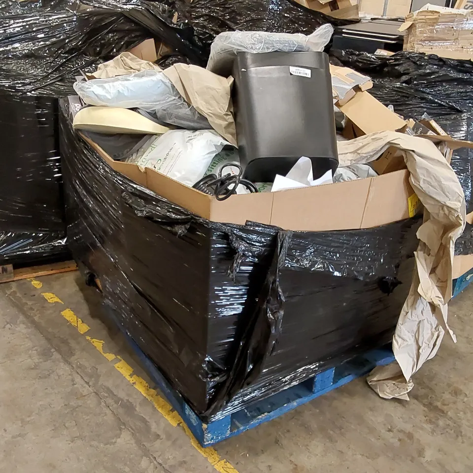 PALLET OF ASSORTED ITEMS INCLUDING: VIEWSONIC MONITOR, POP UP WIRELESS CHARGING PORT/SOCKET , TORNADO VAPES, KNEE BRACE COMPRESSION SLEEVES, SUPPORT PILLOWS ECT