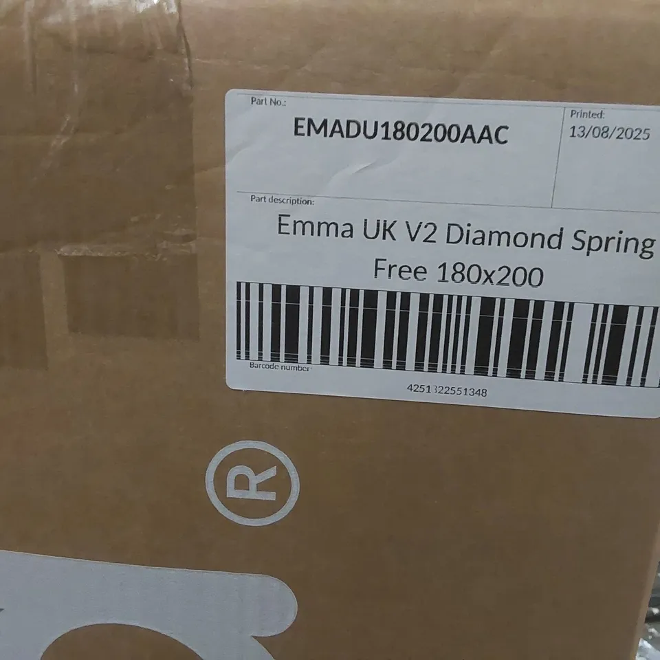 BRAND NEW BOXED EMMA UK V2 DIAMOND SPRING FREE 180 x 200CM SUPER KING MATTRESS 