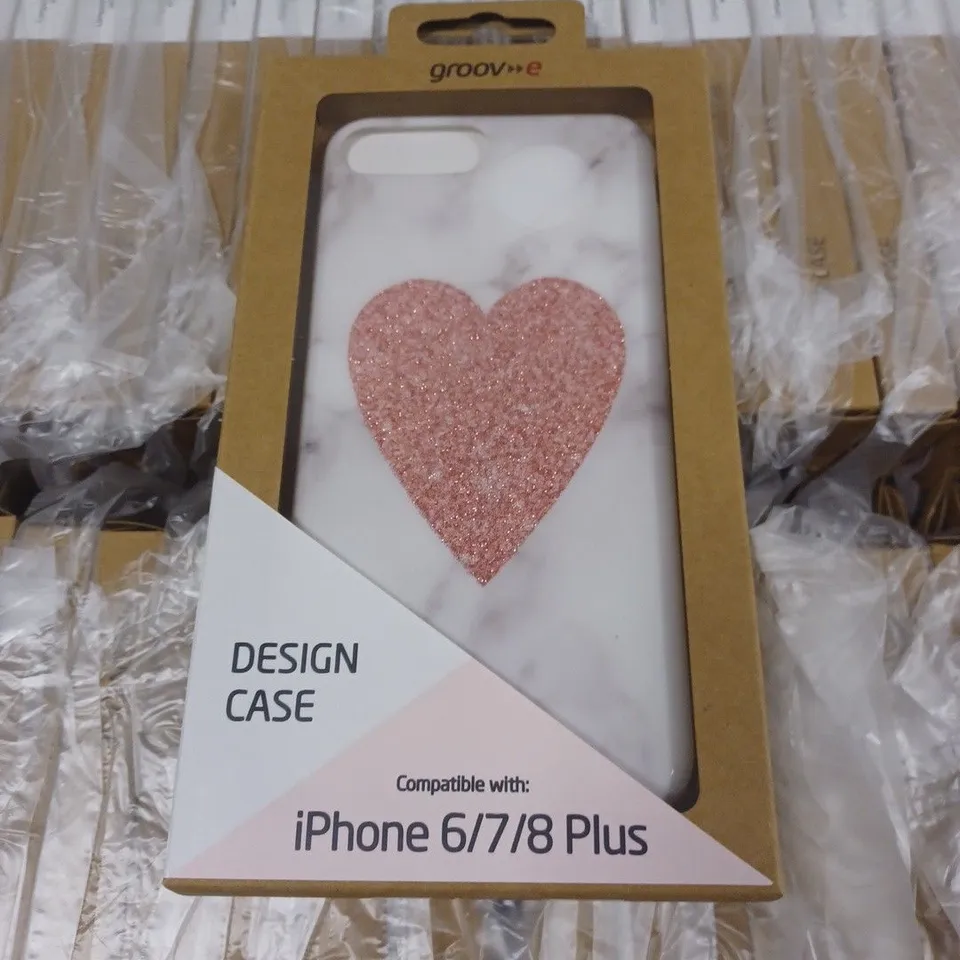 LOT OF APPROXIMATELY 100 GROOVE MARBLE WITH HEART DESIGN CASES FOR IPHONE 6/7/8/PLUS