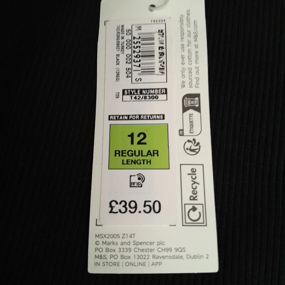 M&S BLACK VEST DRESS I BLACK - 12 REG