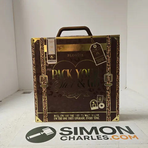P LOUISE PACK YOUR SHIT & GO MAKE-UP SET IN BROWN LEOPARD-PRINT CASE