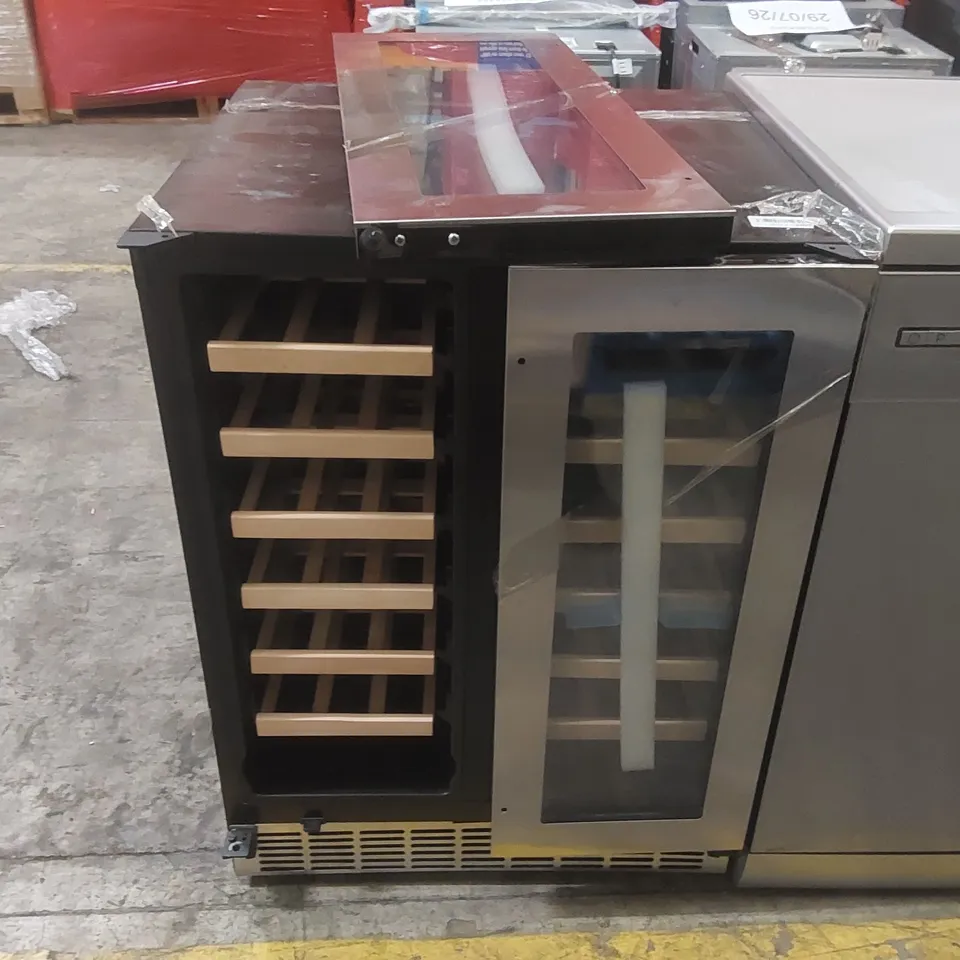 COOKOLOGY CWC608SS 60CM STAINLESS STEEL DUAL-ZONE WINE COOLER - HOLDS 40 BOTTLES