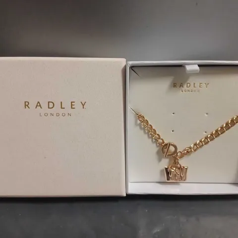 BOXED RADLEY LADIES 18CR ROSE GOLD PLATED HANDBAG BANGLE