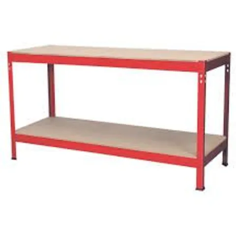 BOXED STEEL WORKBENCH WITH WOODEN TOP 1.53M