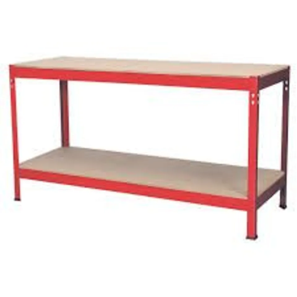 BOXED STEEL WORKBENCH WITH WOODEN TOP 1.53M