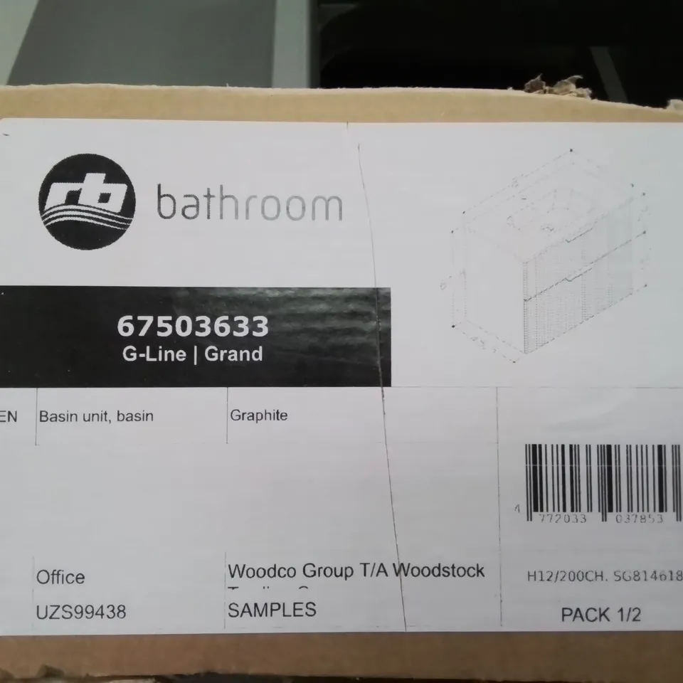 PALLET OF ASSORTED BATHROOM CABINETS TO INCLUDE GRAPHITE BASIN UNIT