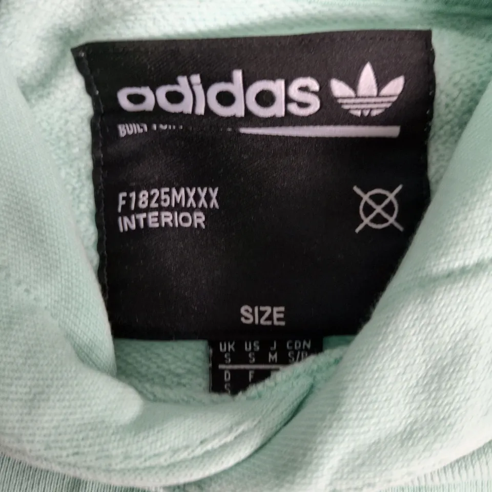 ADIDAS MINT GREEN HOODIE – TREFOIL LOGO SIZE S