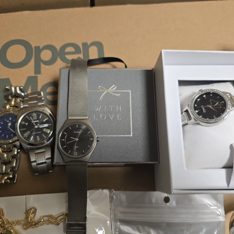 LARGE QUANTITY OF ASSORTED JEWELLERY TO INCLUDE: TO INCLUDE COSTUME JEWLLERY, WATCHES AND BRACELETS