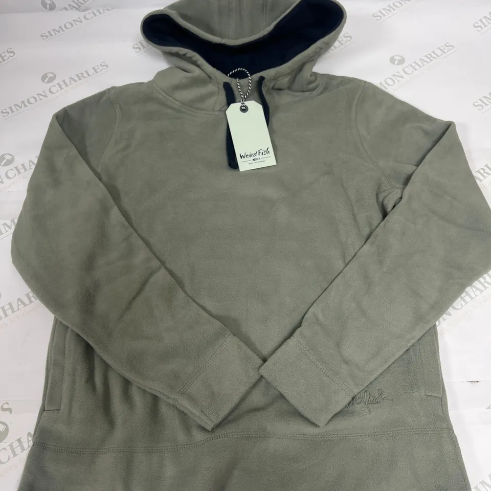 WEIRD FISH TRISS MICROFLEECE HOODY IN SAGE SIZE 12