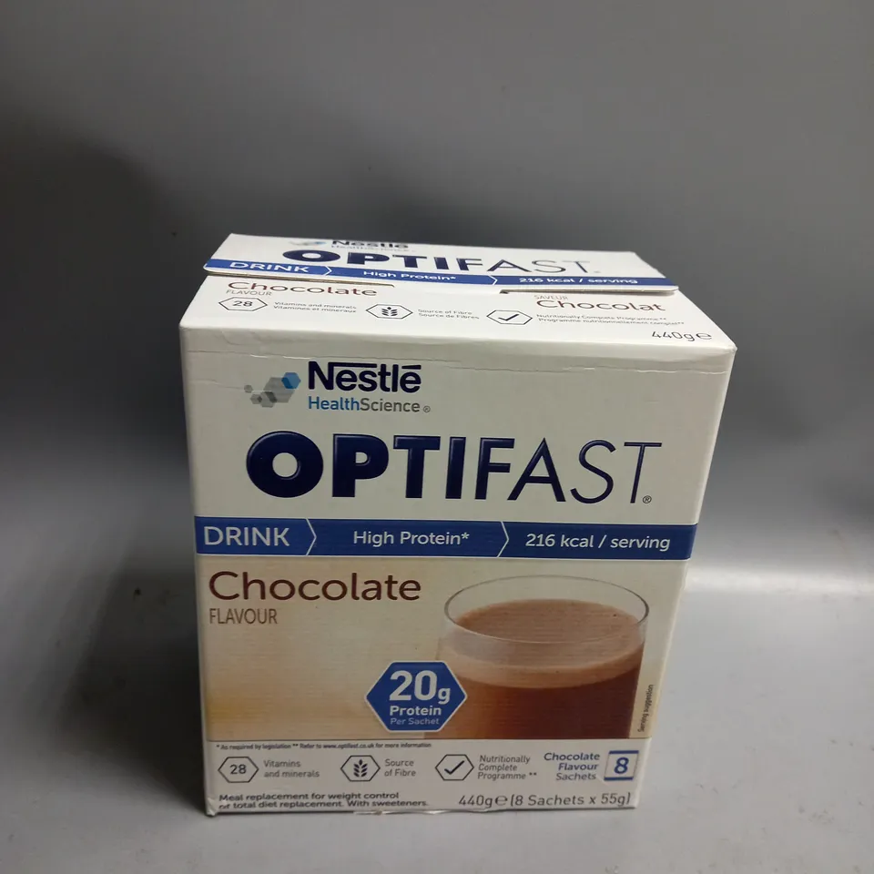 BOX OF 8 SACHETS NESTLE OPTIFAST HIGH PROTEIN DRINK 55G PER SACHET