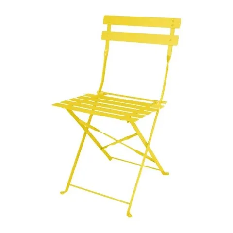 BOXED BOLERO PERTH PAVEMENT STYLE FOLDING CHAIRS MELLOW YELLOW (2 PACK) - (1 BOX)