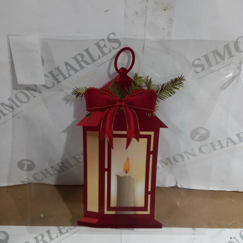 BOXED SET OF 2 LIT WINDOW STICKERS - LANTERNS 
