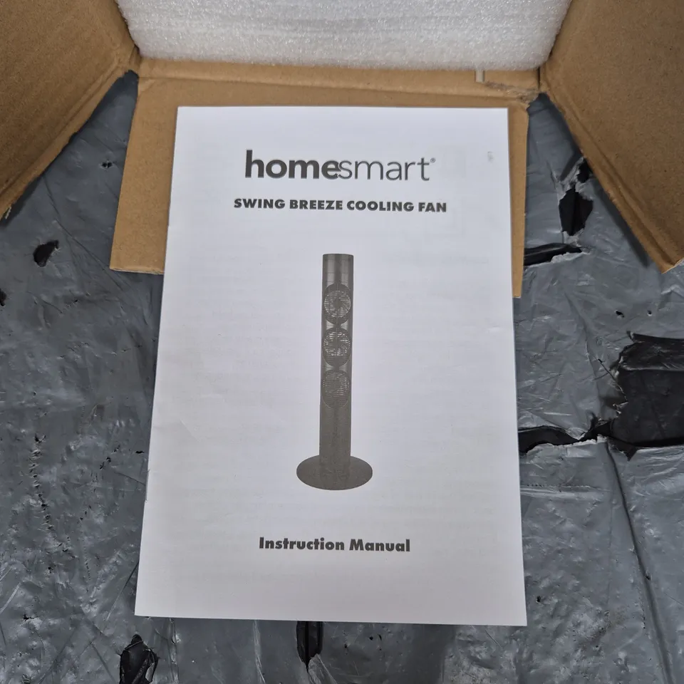 BOXED HOMESMART SWING BREEZE COOLING FAN IN BLACK