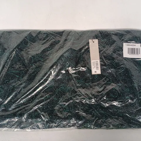 BAGGED ROMAN ABSTRACT COWL TAB DRESS IN GREEN SIZE 18