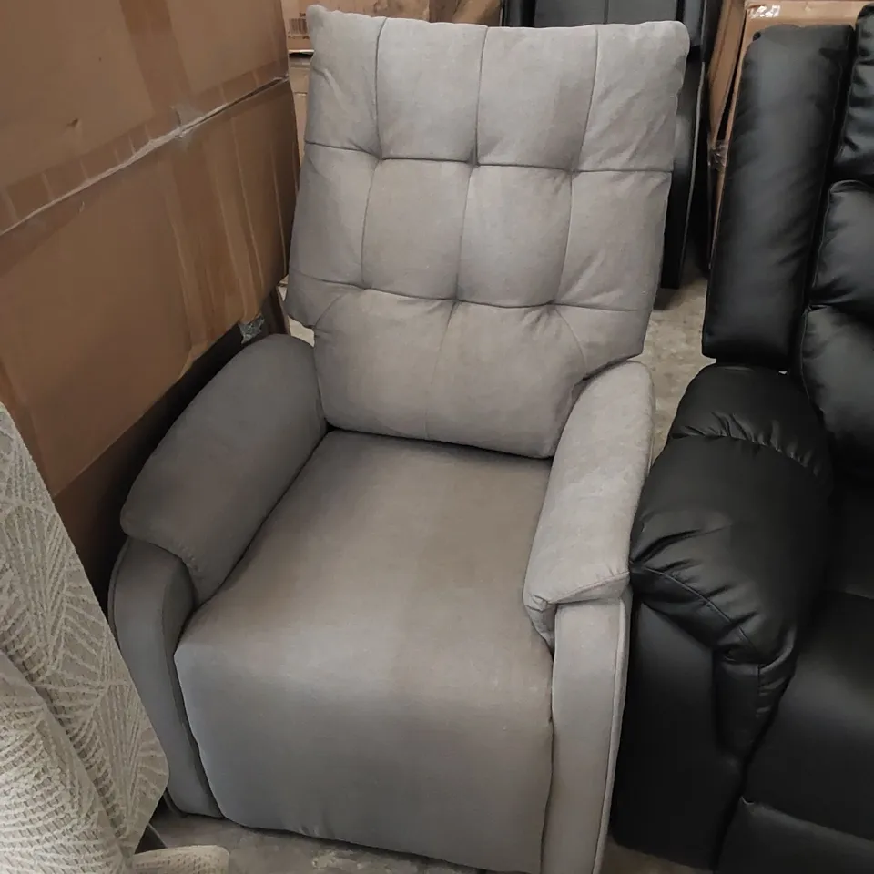 DESIGNER CASUAL UPHOLSTERED GREY FABRIC ARMCHAIR
