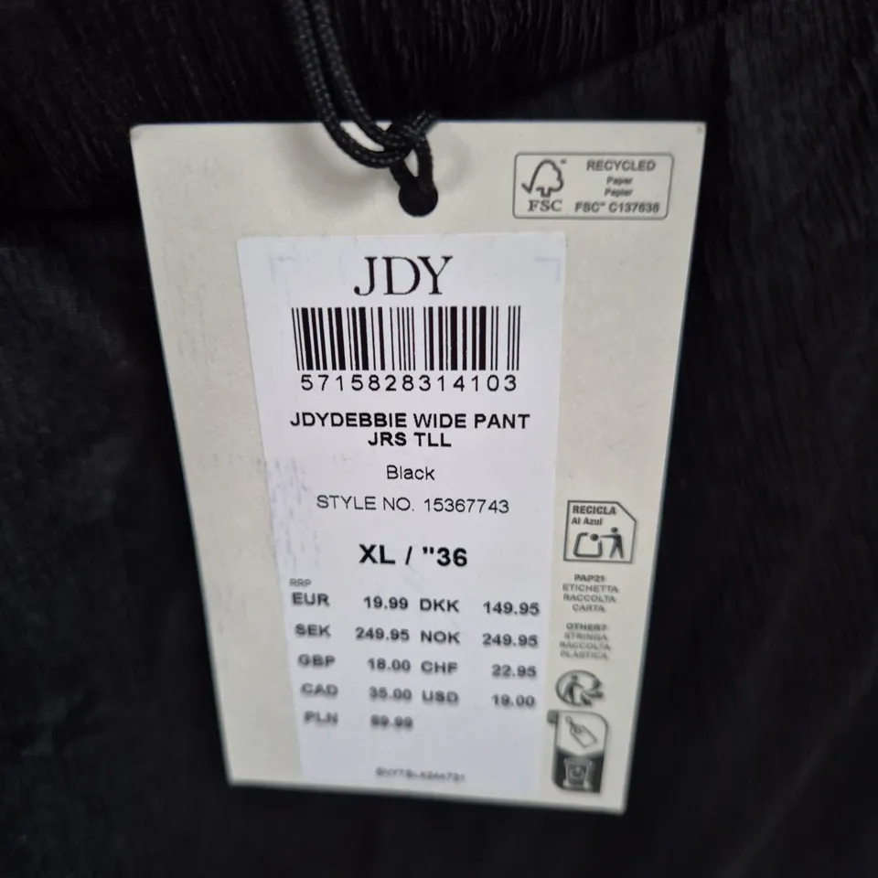 JDY DEBBIE WIDE PANT – BLACK UK8 (EU36)