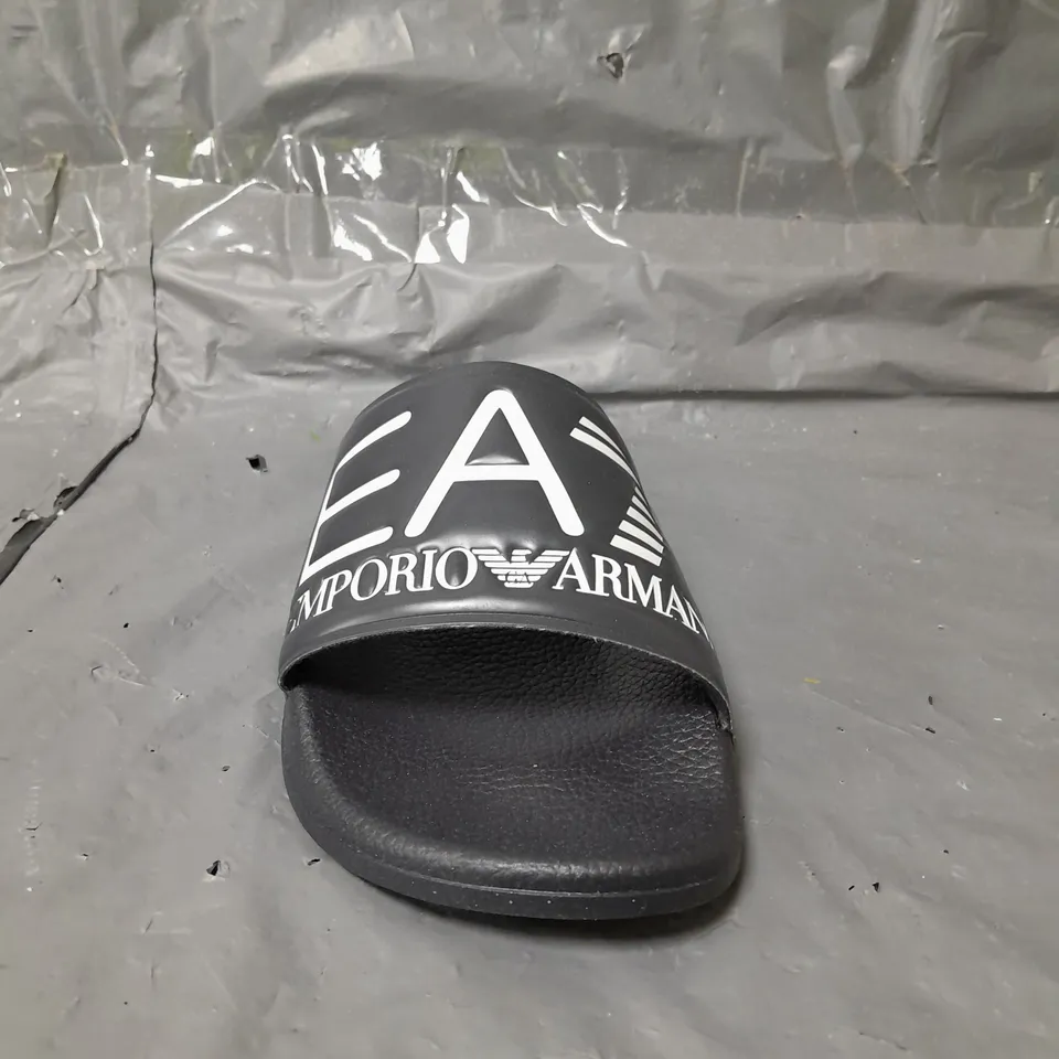 EMPORIO ARMANI LOGO MENS SLIDERS - NAVY - SIZE 41