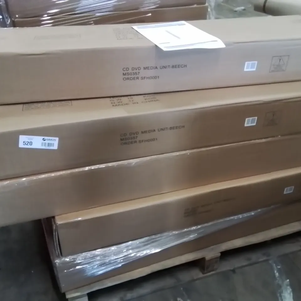 PALLET CONTAINING A LARGE QUANTITY OF DVD MEDIA UNIT BEECH