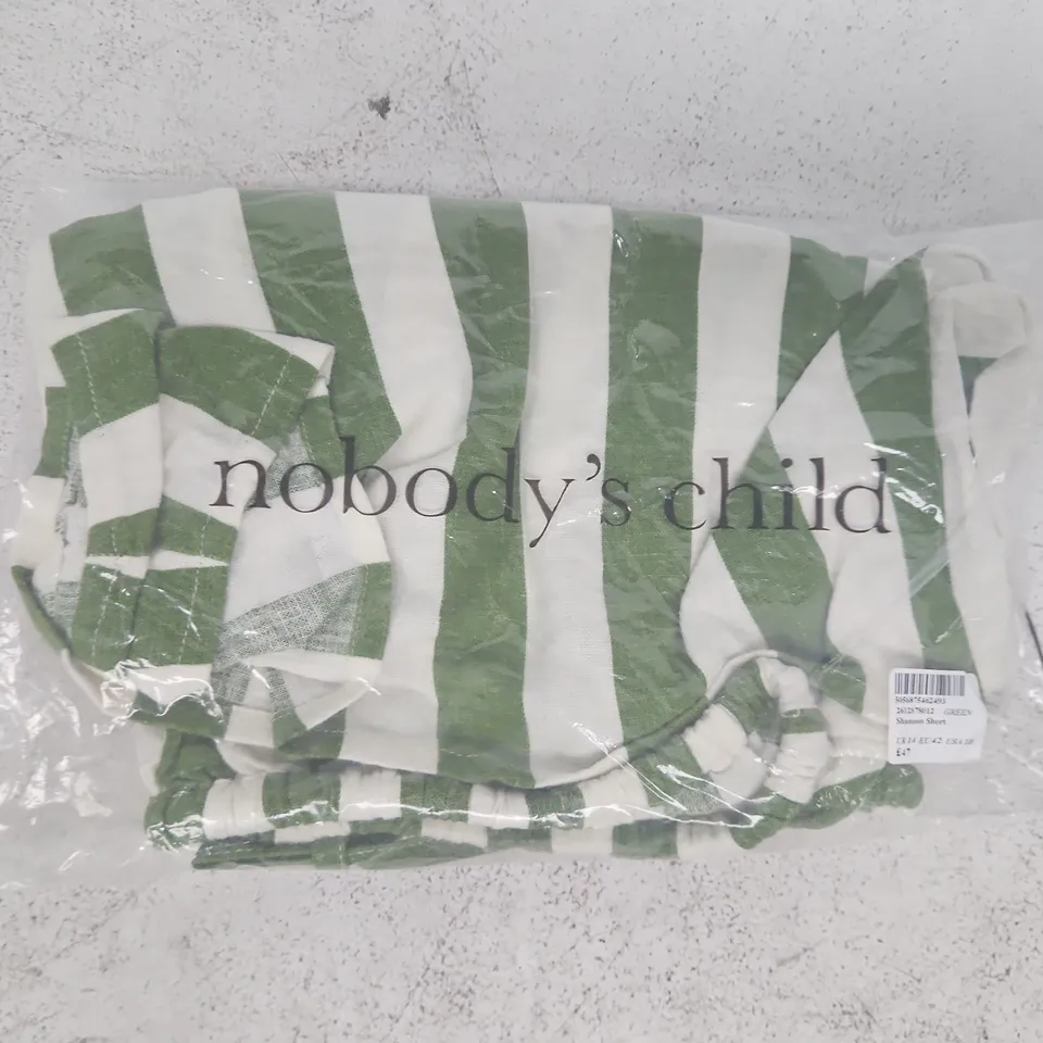 BAGGED NOBODY'S CHILD SHANNON SHORTS IN GREEN SIZE UK 14