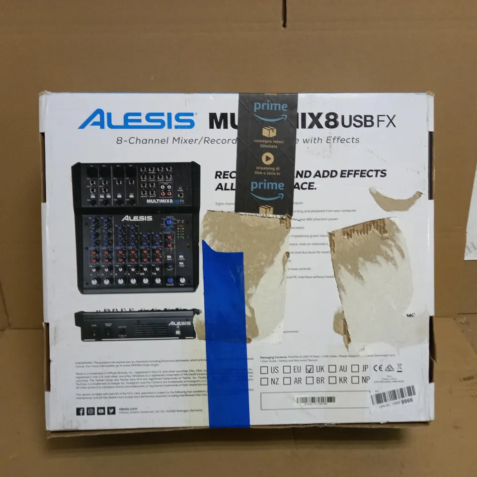 ALESIS MULTIMIX8 USBFX 8-CHANNEL MIXER