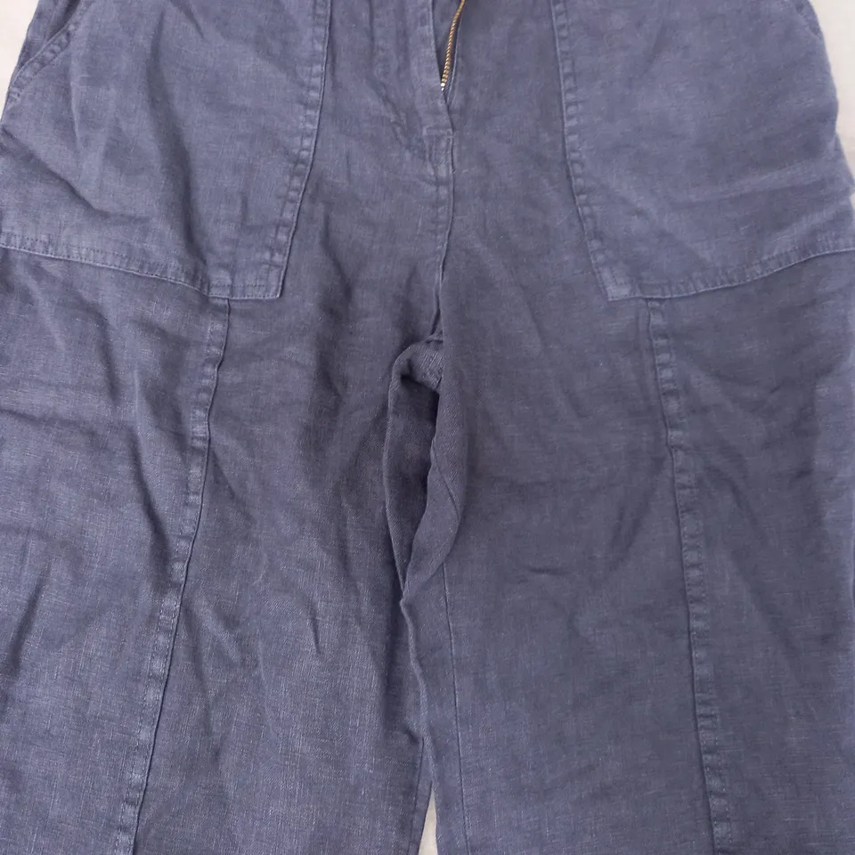 SEASALT CORNWALL STRAIGHT CROPPED TROUSERS IN NAVY UK SIZE 12