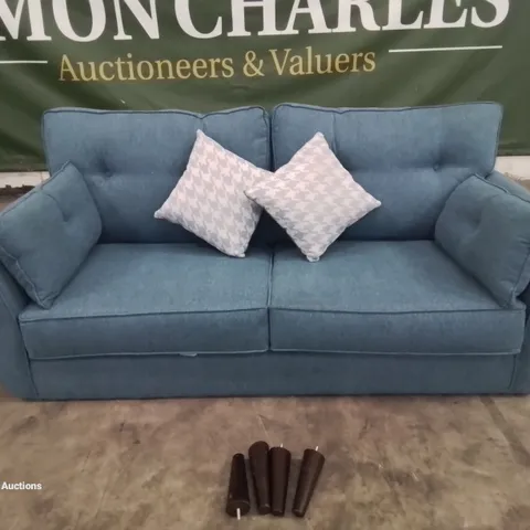 QUALITY DESIGNER SCHAFFER 3 SEATER SOFA WITH SCATTER CUSHIONS