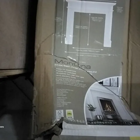 BOXED MONTANA WHITE SATIN FINISH FIRE SURROUND 