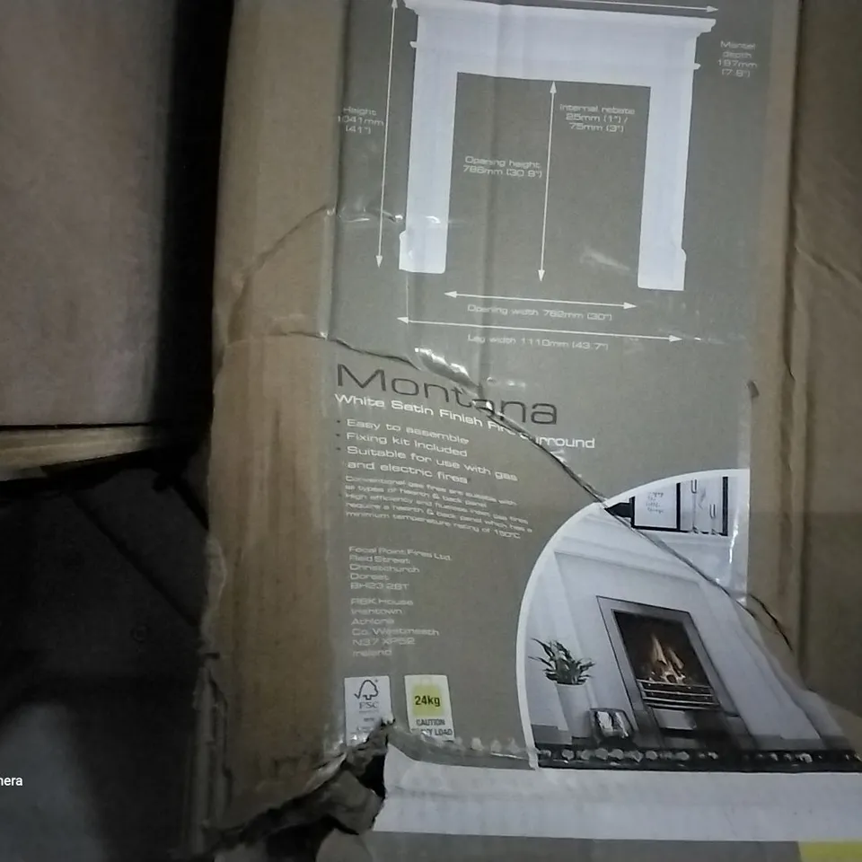 BOXED MONTANA WHITE SATIN FINISH FIRE SURROUND 
