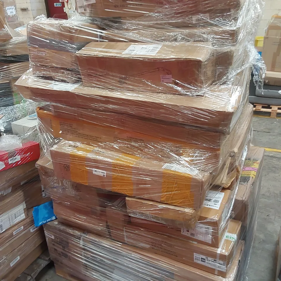 PALLET CONTAINING VARIOUS ASSORTED BOXED ITEMS TO INCLUDE,  SMART TOILET SEAT, HANDHELD VACUUM CLEANER,  VACUUM SEALER,  GRASS/WEED STRIMMER AND LOTS MORE UNMARKED BOXED ITEMS 