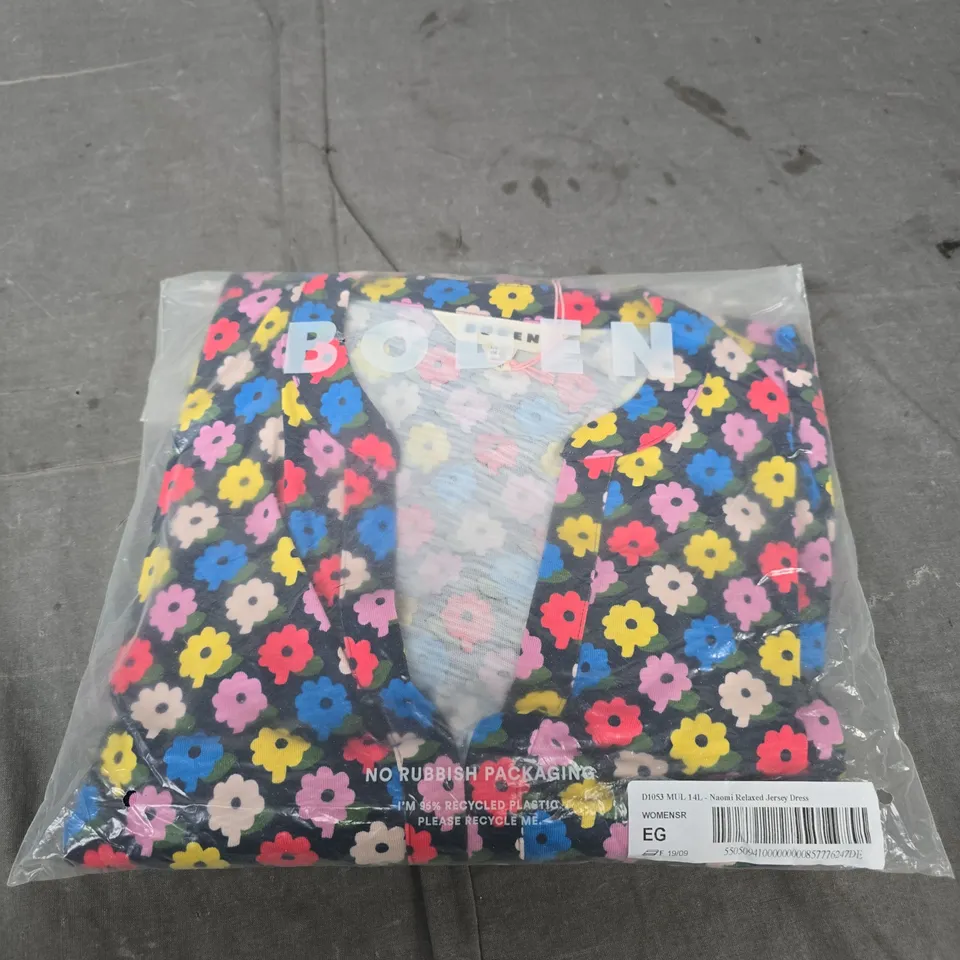 BODEN NAOMI RELAXED JERSEY DRESS – FLORAL PRINT (WOMEN'S) SIZE 14L