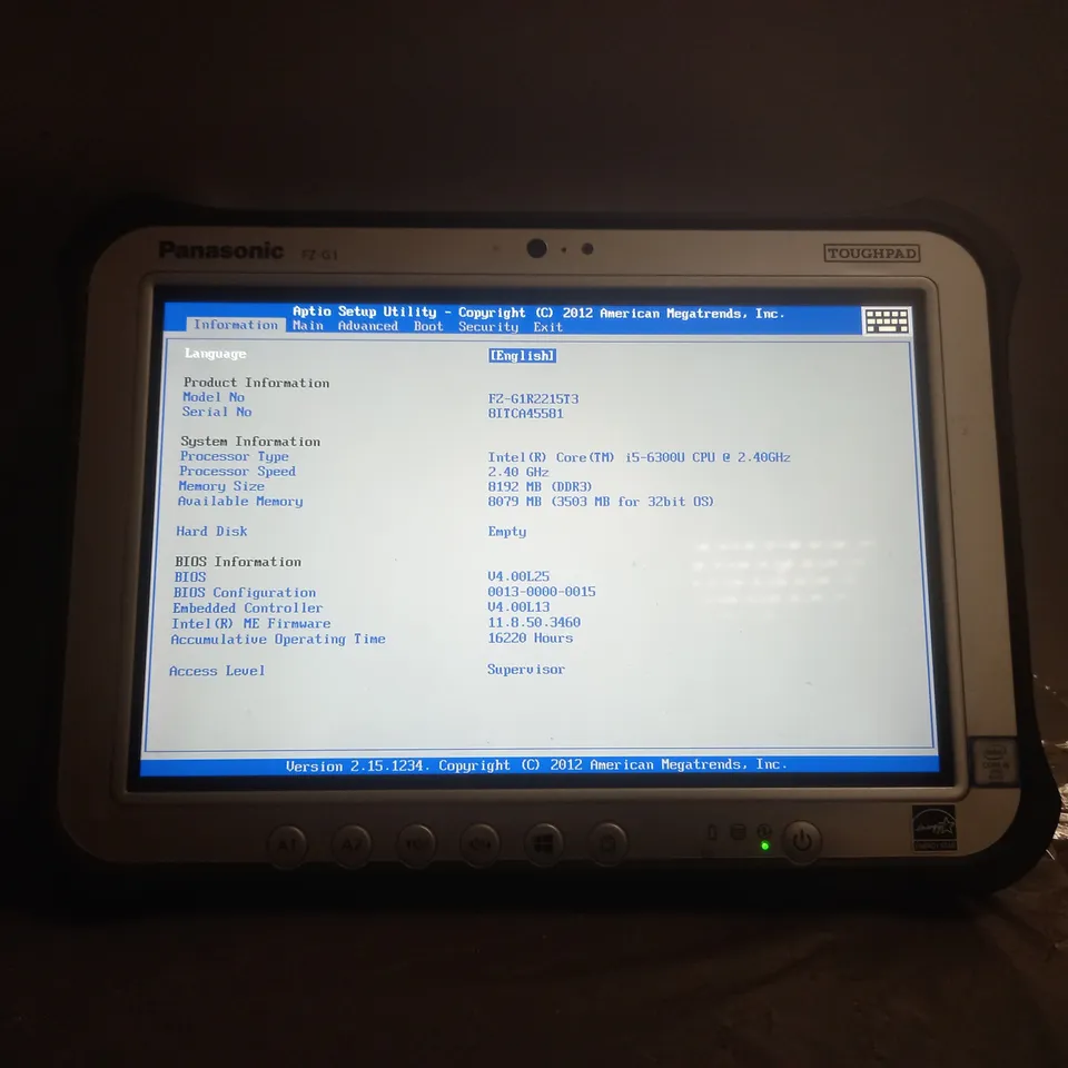 PANASONIC FZ-G1 10.1-INCH LED 4G LTE TABLET