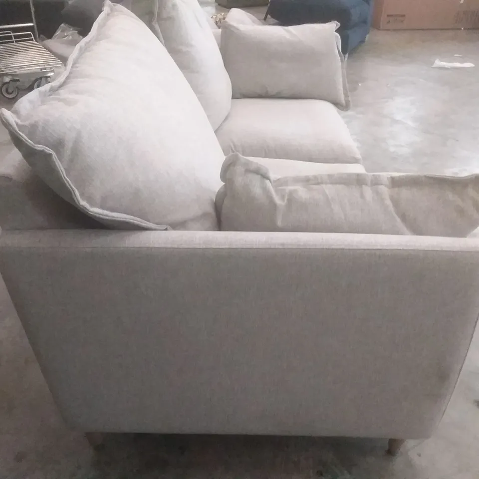 DESIGNER LOUNGE CO LIGHT GREY FABRIC  2.5 SEATER SOFA 