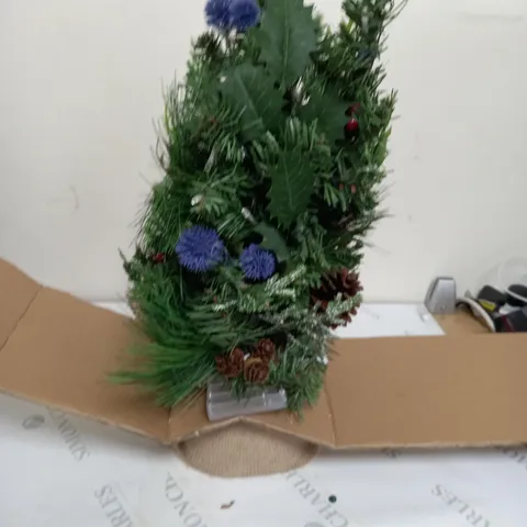 BOXED THISTLE TABLE TOP TREE PRE LIT