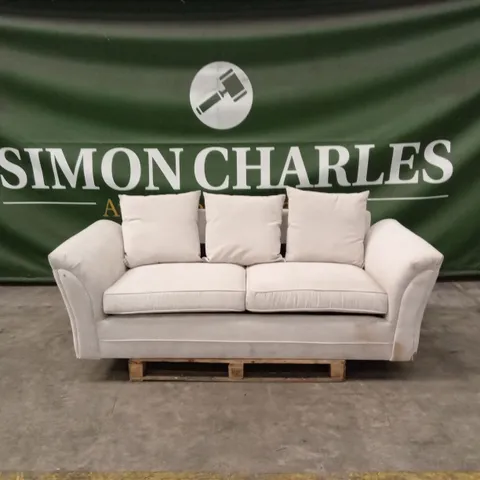 DURY FABRIC 3 SEATER SCATTER BACK SOFA - NATURAL