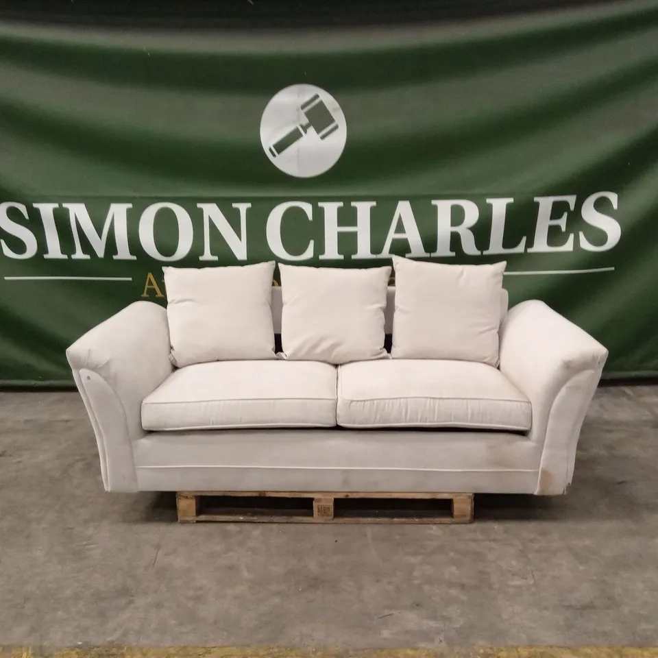 DURY FABRIC 3 SEATER SCATTER BACK SOFA - NATURAL RRP £499