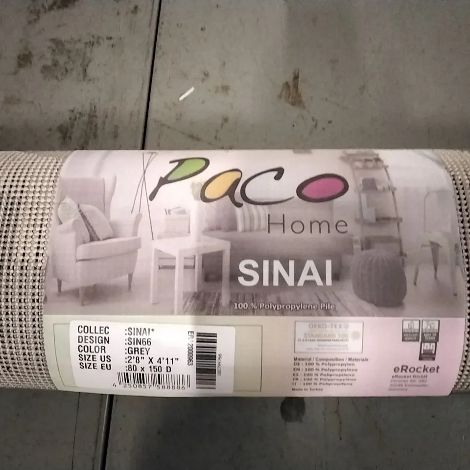 BRAND NEW PACO SINAI SIN66 GREY RUG 80X150CM