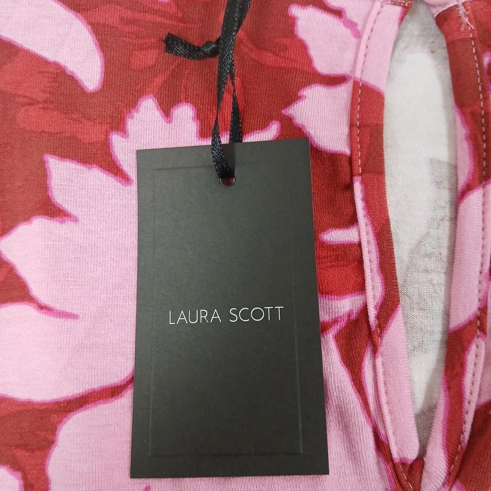 LAURA SCOTT PINK FLORAL SLEEVELESS DRESS SIZE 8