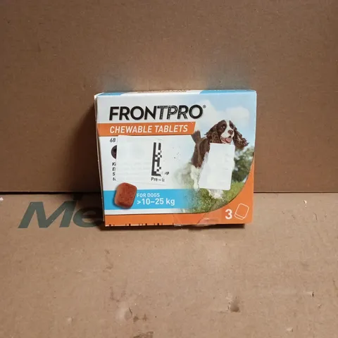 FRONTPRO CHEWABLE TABLETS FOR DOGS 10 - 25KG (3 TABLETS) KILLS FLEAS/TICKS