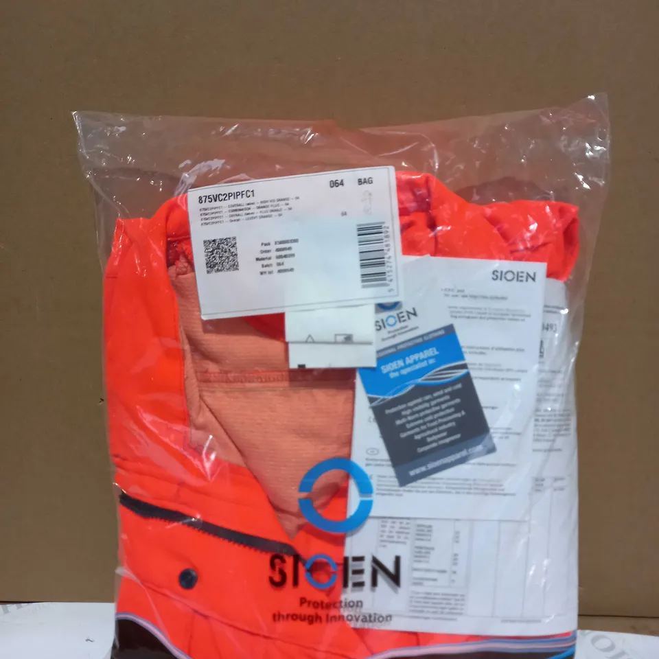 BRAND NEW SIOEN LADIES HIGH VIS ORANGE COVERALL - SIZE 64